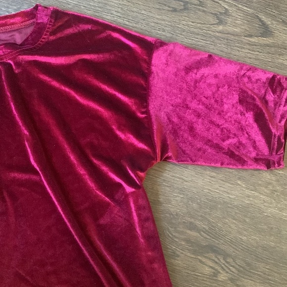 Love Riche maroon velour tshirt dress size small - Picture 3 of 4
